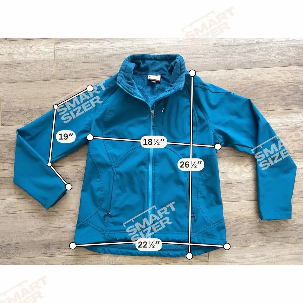 Double Diamond Softshell Hooded Jacket Fleece Lined Zipper Pockets Blue Large